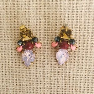 J. Crew, Gold, Stone & Bead Earrings